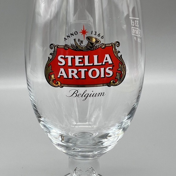 Stella Artois Chalice Beer Glasses Gold Rim 33cl Belgium Script Barware Man Cave - Picture 2 of 8
